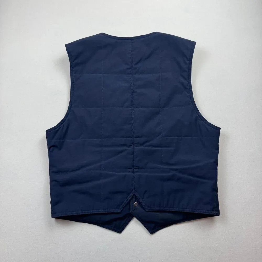 Vintage 80s The North Face Vest Jacket Men Large Blue Quilted Talon Button Up